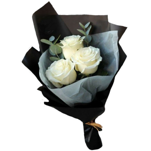 Миниатюрный букет белых роз